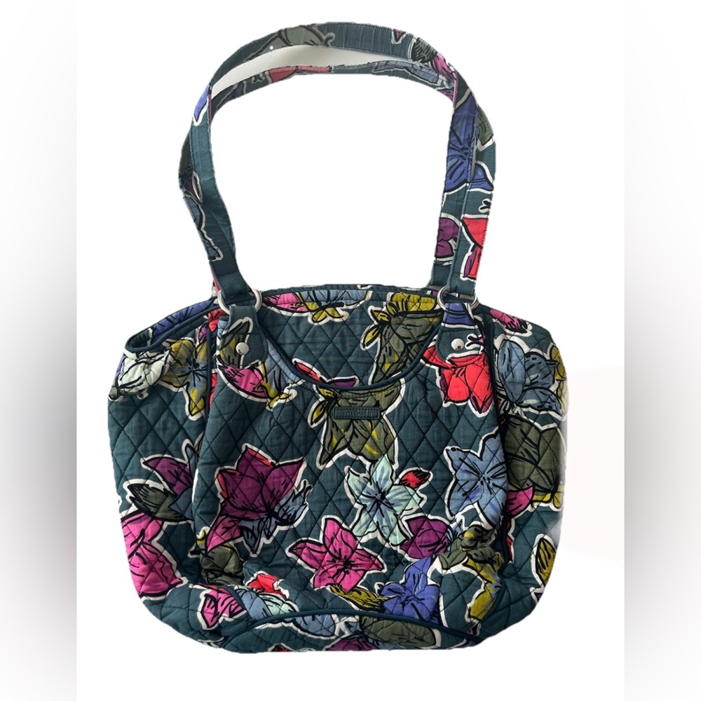 Vera Bradley Falling Flowers Floral Purse green